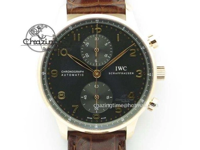 MIROTIME 0313 Modern Portuguese IW371404 ZF V3 1:1 Best Edition SS Black Dial On Black Leather Strap A 7267